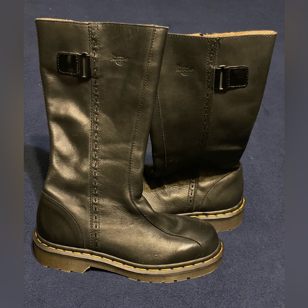 Dr Martens Calf High 6P23 AW501 Made in England Zip Up Boots Black Womens Size 3